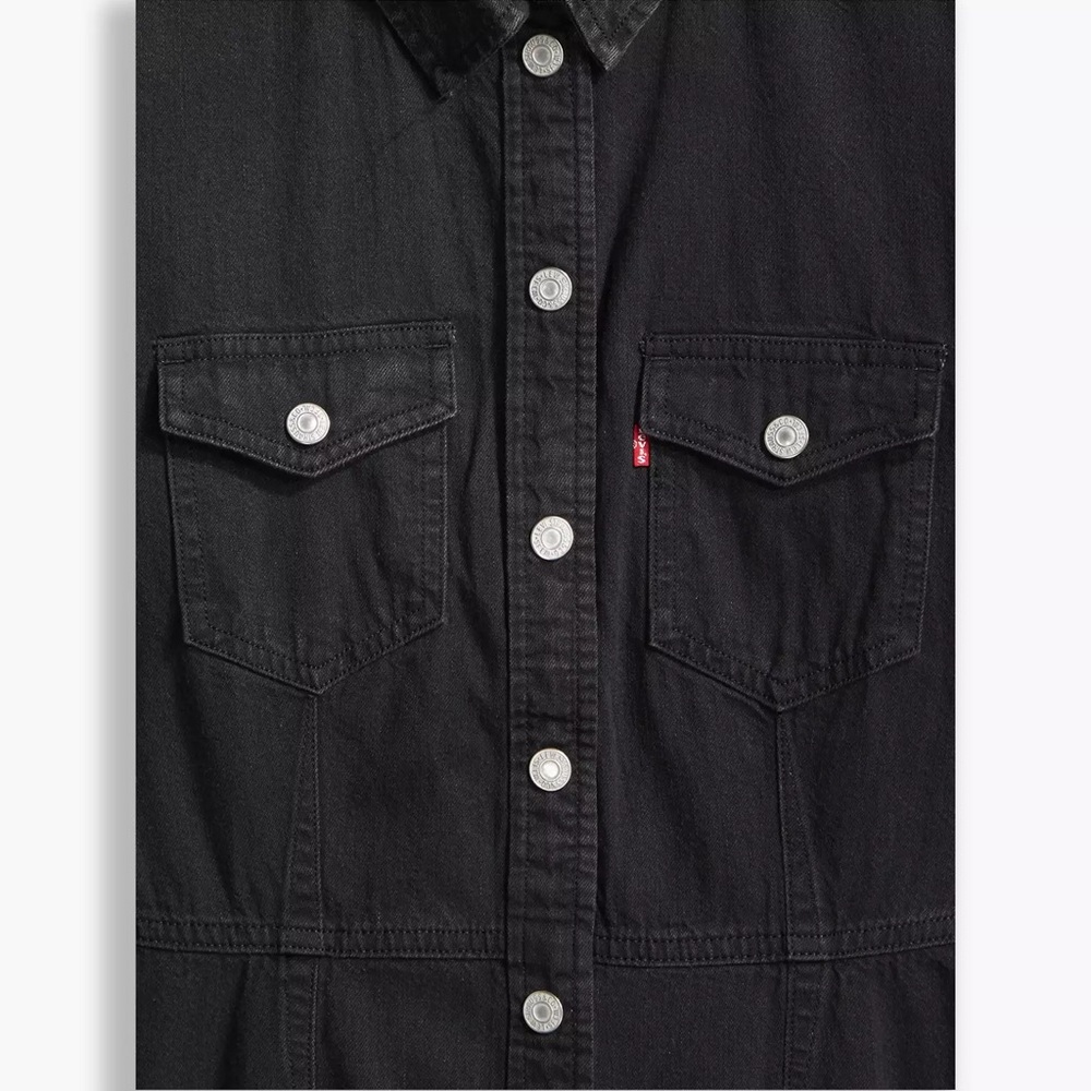 Levi’s Ellie Denim Dress in Black - Size M - Picture 2 of 15